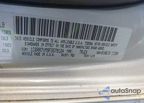2015 Ram 1500 Laramie from USA, damaged, VIN 1C6RR7VM9FS579124